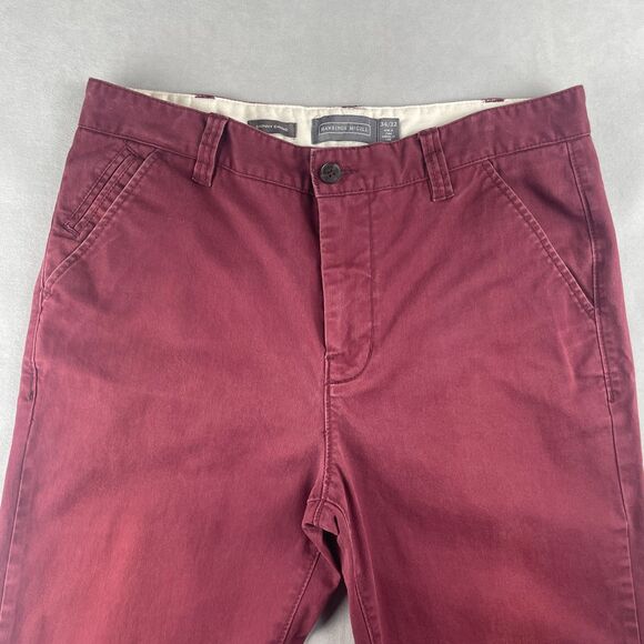 Hawkings McGill Pants Mens 34x32 Red Straight Stretch Mid Rise Casual 5-Pocket - Picture 2 of 8